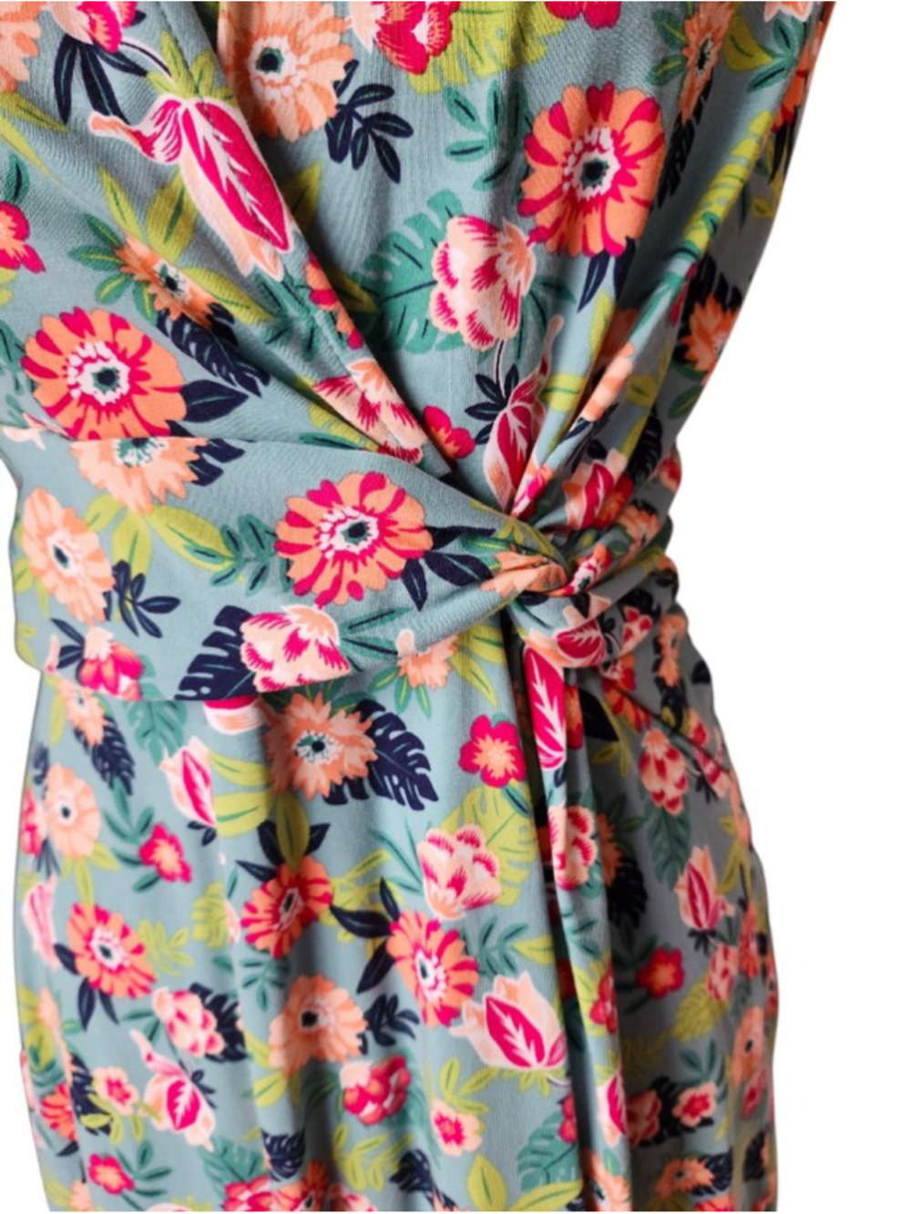 Land's End Floral Sleeveless Wrap Dress Size Small - Picture 2 of 6